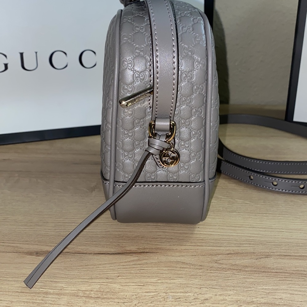 Brand New GUCCI Microguccissima Mini Bree Messenger Bag Grey - Picture 12 of 16
